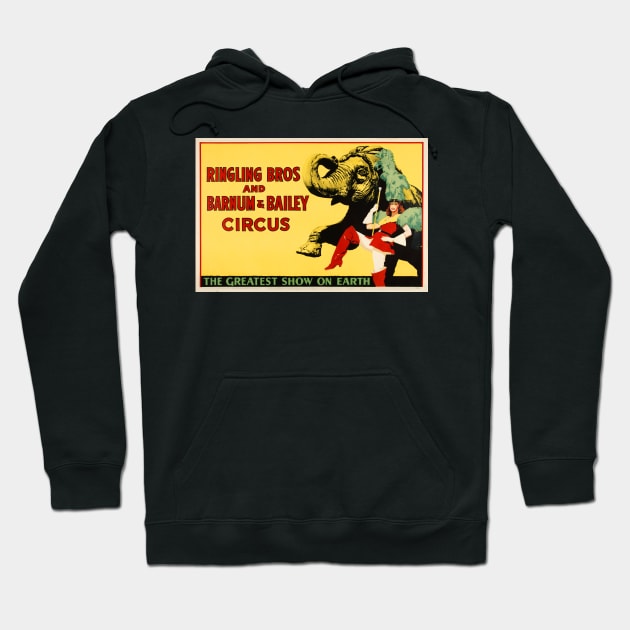 The Greatest Show On Earth American Circus Peformance Vintage Lithograph Poster Hoodie by vintageposters